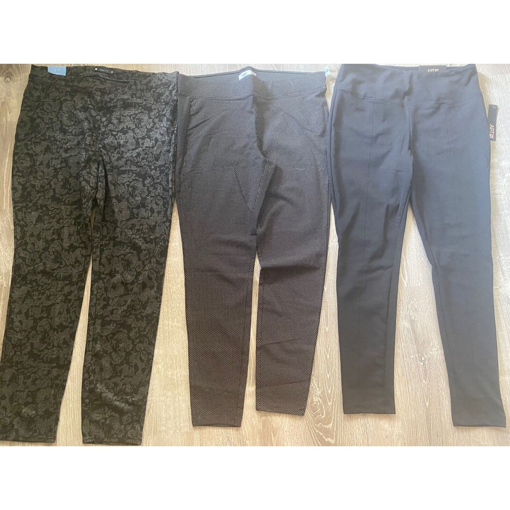 ladies NWT clothing lot size large 3 pairs leggings shape wear pants L Lg Apt 9